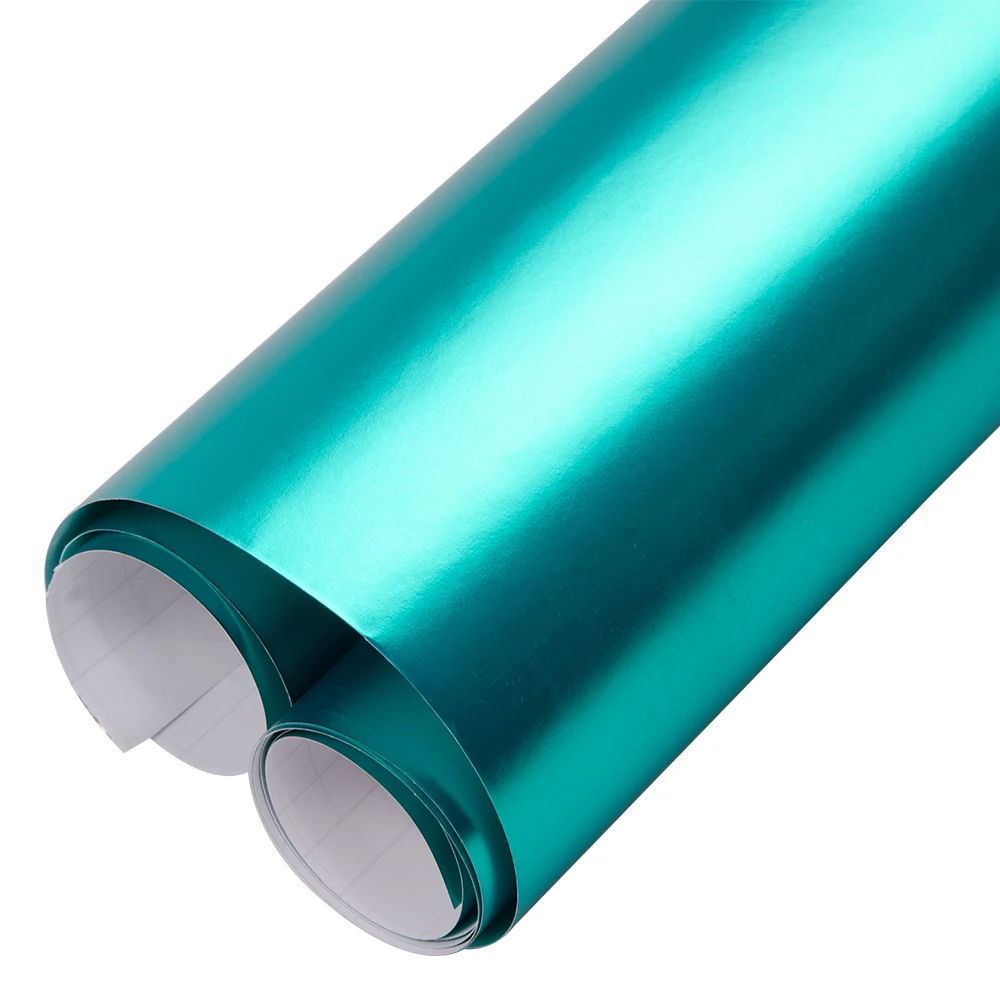 *12/"x60/" Teal Satin Chrome Matte Metallic Vinyl Wrap Sticker Decal Air Release
