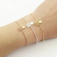 Великолепная сказка розовое золото цепи ананас Браслеты с подвесками и Браслеты для Для женщин фрукты ювелирные изделия Нержавеющая сталь Браслеты Mujer Moda