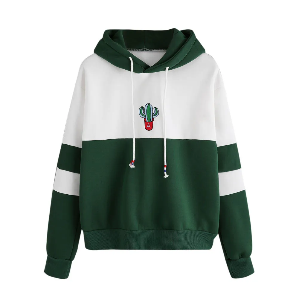 

Womens Long Sleeve Cactus Print Shirts Women Sweatshirt Hooded Pullover Tops Blouses For Women blouse et chemisier femme