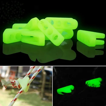 

10pcs Reminder Luminous Rope Triangle Plastic Anti-Tip Practical Alert Camping Outdoor Tent Buckle Adjustable Mlutifunctional