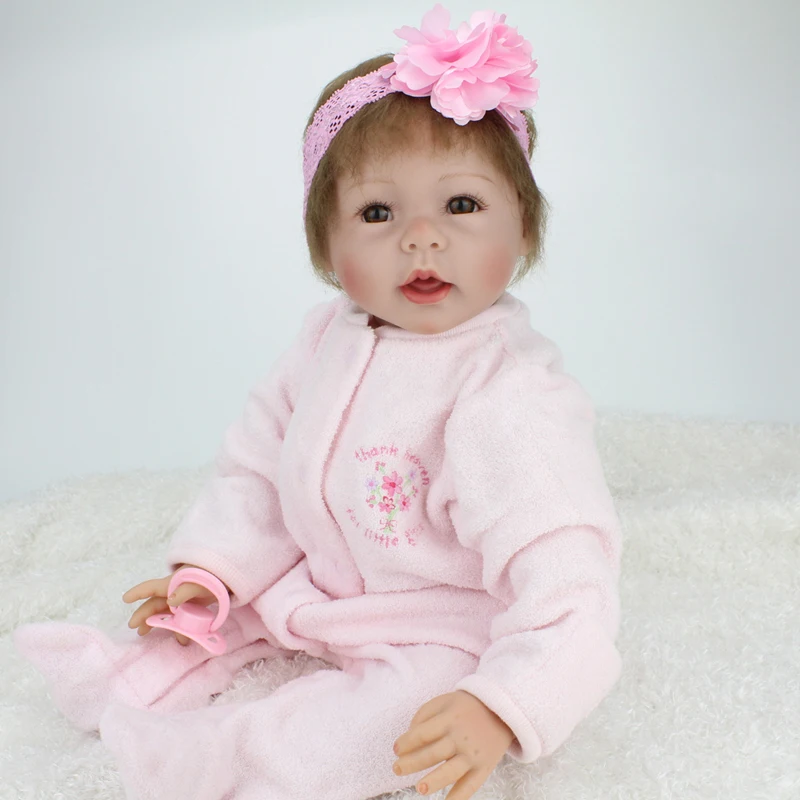 55cm Silicone Reborn Baby Dolls Toy lifelike girls kids Christmas