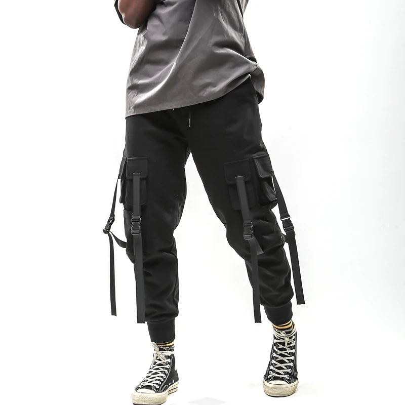 VFIVEUNFOUR New Arrivals Hip Hop Harem Joggers Pants 2019 Male Trousers Mens Pocket Tapes Elastic Waist Casual Pants Sweatpants 