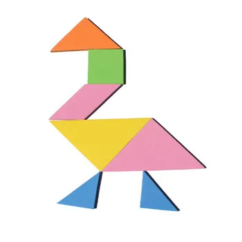 

1set EVA Tangram Jigsaw DIY Foam Puzzle Geometric Shape Kids Early Learning Educational Brain Training Toys Rainbow Color
