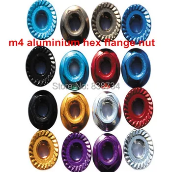 

50PCS m4 anodized color aluminium alloy hex flange nut (please note which color you need)