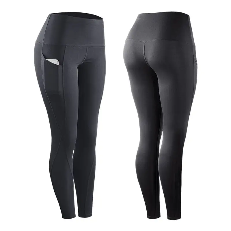 

Women High Elastic Leggings Pants With Pocket Fitness Sport Leggings Compression Elastic Slim Pants Plus Size