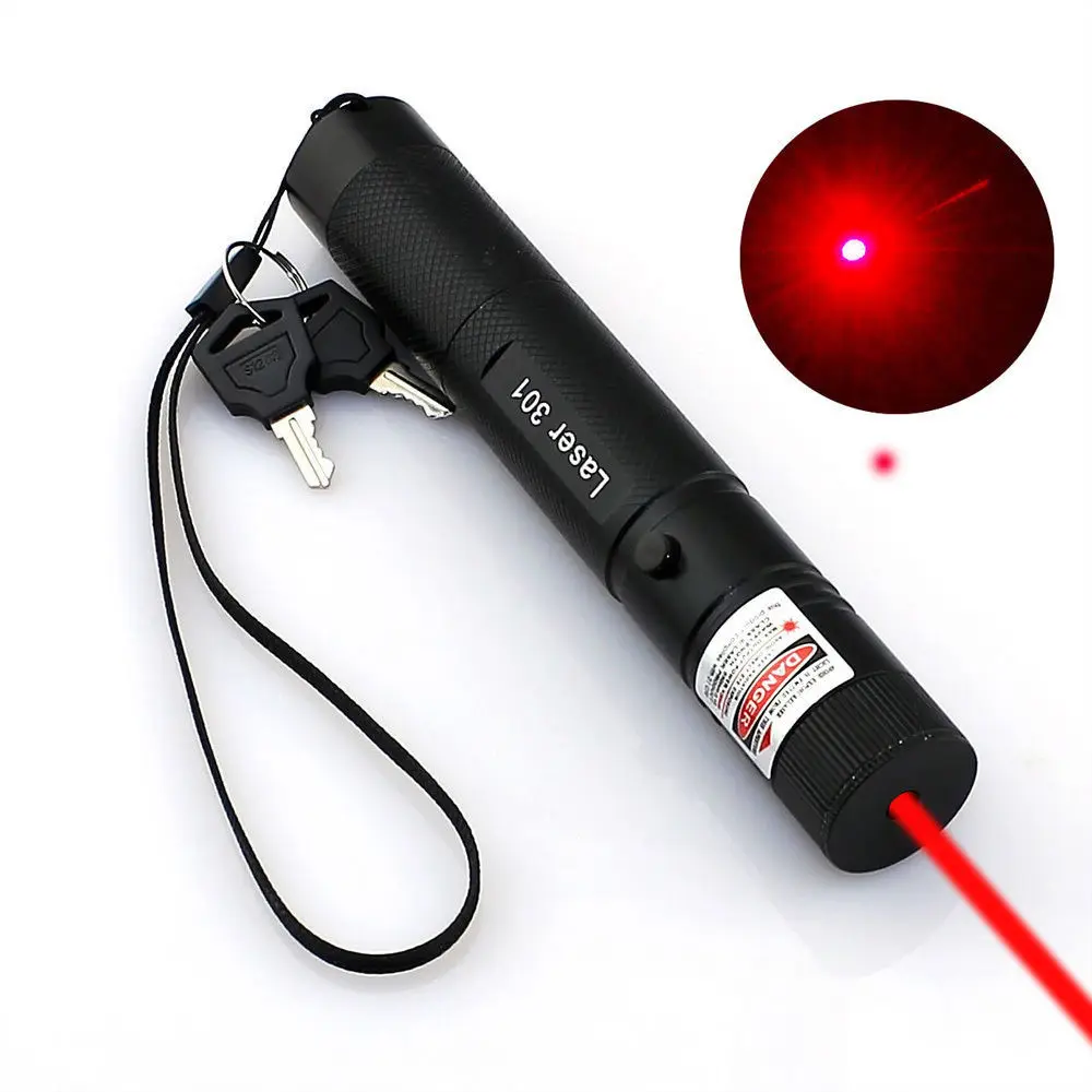 Красная лазерная указка ручка фонарик 301 650 нм регулируемый фокус Brigh красный лазерный фонарик+ аккумулятор 18650+ зарядное устройство+ безопасный ключ