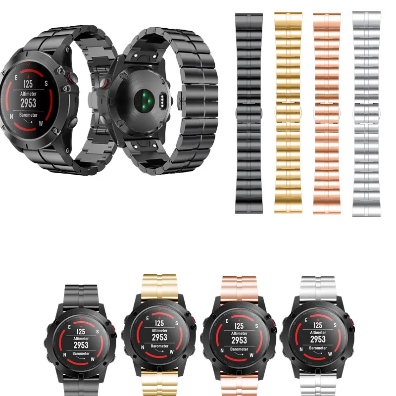 

ASHEI 26mm New Watchbands For Garmin Fenix 5x Band Watch Strap Easy Fit Stainless Steel Bracelet Replacement Quick Release Strap