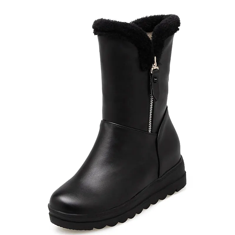 

winter Womens Half boot The increased Italian import high quality soft face High quality thick fur Metal zipper size 34-42 T2361