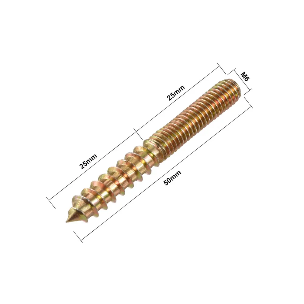 Uxcell 20 piezas M4 M6 hilo del perno de suspensión de doble cabeza tornillo autorroscante tornillo de acero al carbono Zinc plateado doble final para muebles