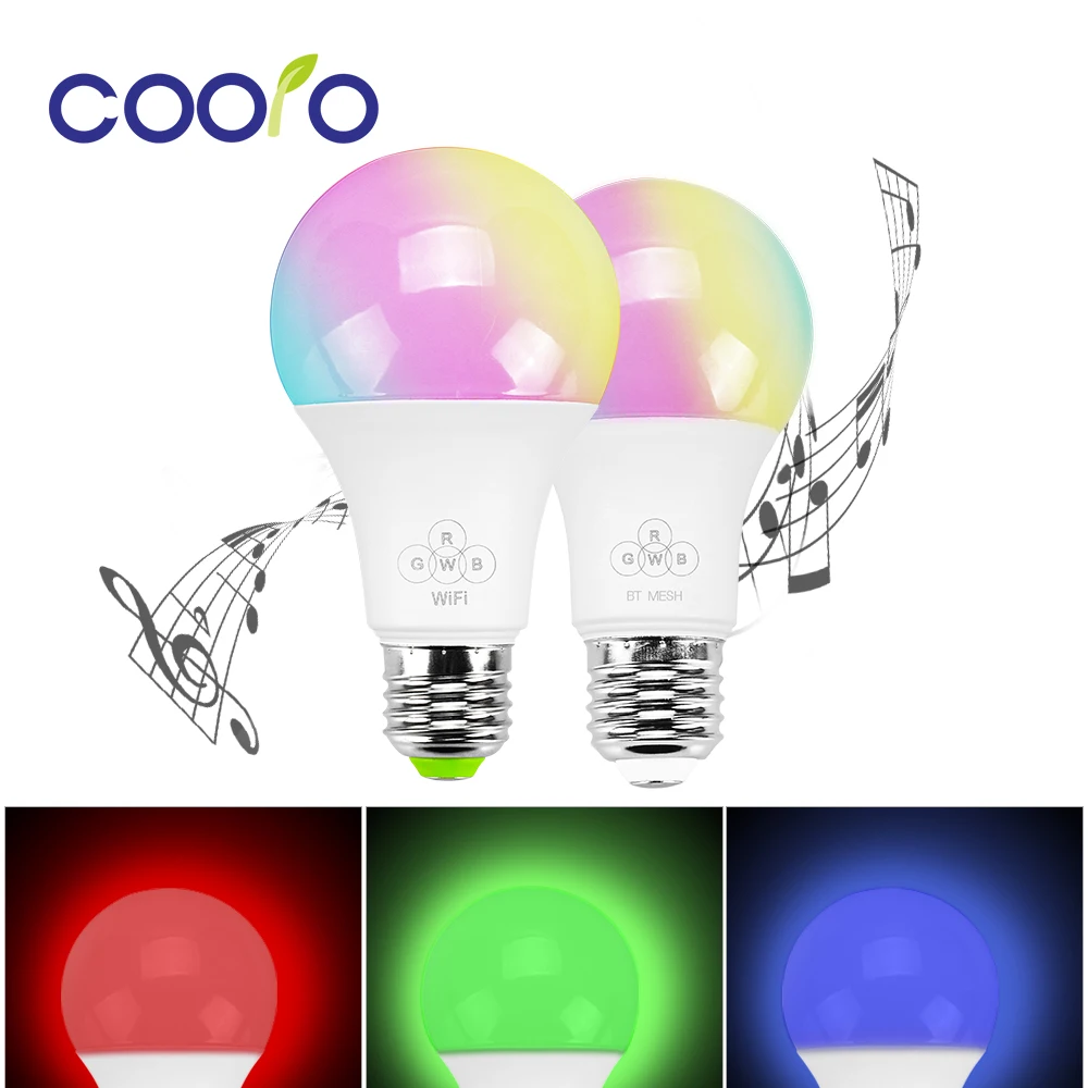 

WIFI Bluetooth Smart Music Bulb 4.5W 6.5W E27 RGBW bulb Dimmable Support Amazon Alexa & Google Home IOS/Android APP Control