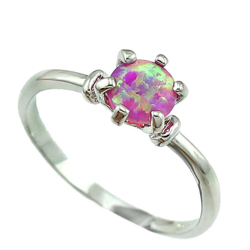Buy HAIMIS Tiny Pink Fire Opal Women Claw Inay Fashion Jewelry Opal Ring Size 6