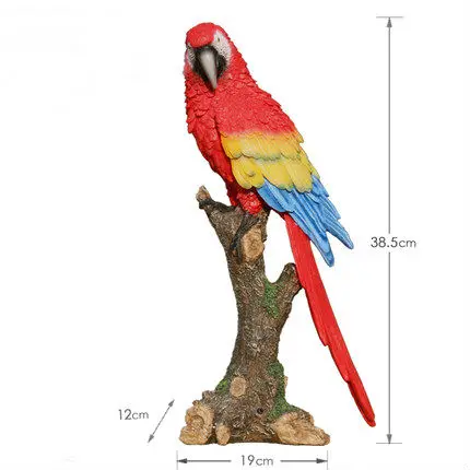 Имитация попугая вилла сад во дворе украшения наружные украшения мультфильм животных Моделирование смолы мебель - Цвет: 2