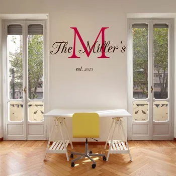 

Personalized Family Last Name Monogram Sticker with Established Date Wall Stickers Vinyl Family Wall Decals Wallpaper 605C