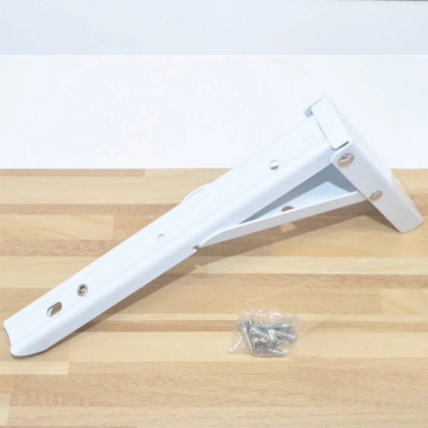 2pcs/set 8-14 inch White Paint Steel Spring Design Wall Mounted Folding Shelf Brackets Screws High 11-13cm Folded Up Less Space 2pcs/set 8-14 inch White Paint Steel Spring Design Wall Mounted Folding Shelf Brackets Screws High 11-13cm Folded Up Less Space