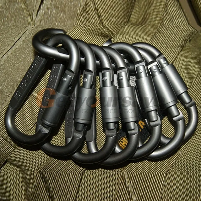 5pcs Outdoor Camping Equipment Aluminum Carabiner Hunting Equipment Survival Kit Lock Tool 1