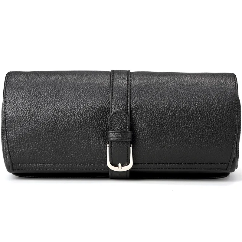 Luxury Leather Travel Jewelry Roll Bag Portable Jewelry Organizer Bag