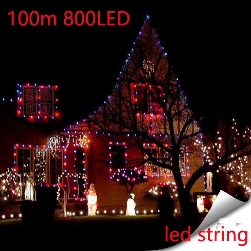 Hot Product  2pcs 100M Waterproof Outdoor Home Hotel LED Fairy String Lights 800PCS Lamp Christmas Party Wedding