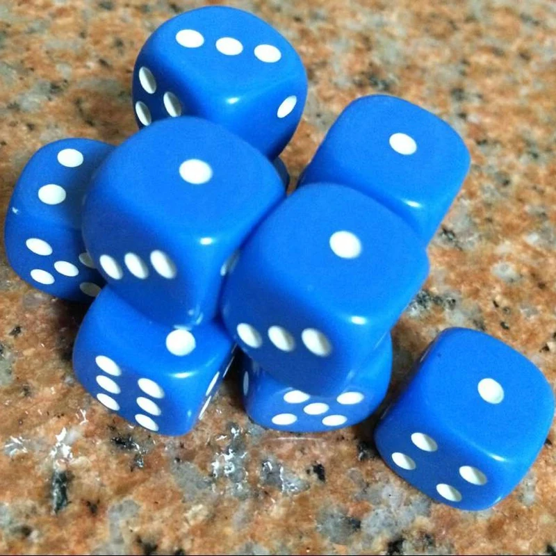 New 10Pcs Portable 16mm Acrylic Round Corner Dice 6 sided Die Playing Table Games Party Family Funny Dice
