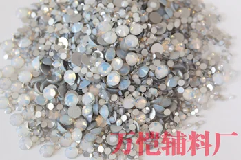 

Free Shipping One Bag Crystal Opal Series Mix-Size Different Colors Flat-back Crystal Glass Nail Rhinestone Nail Art