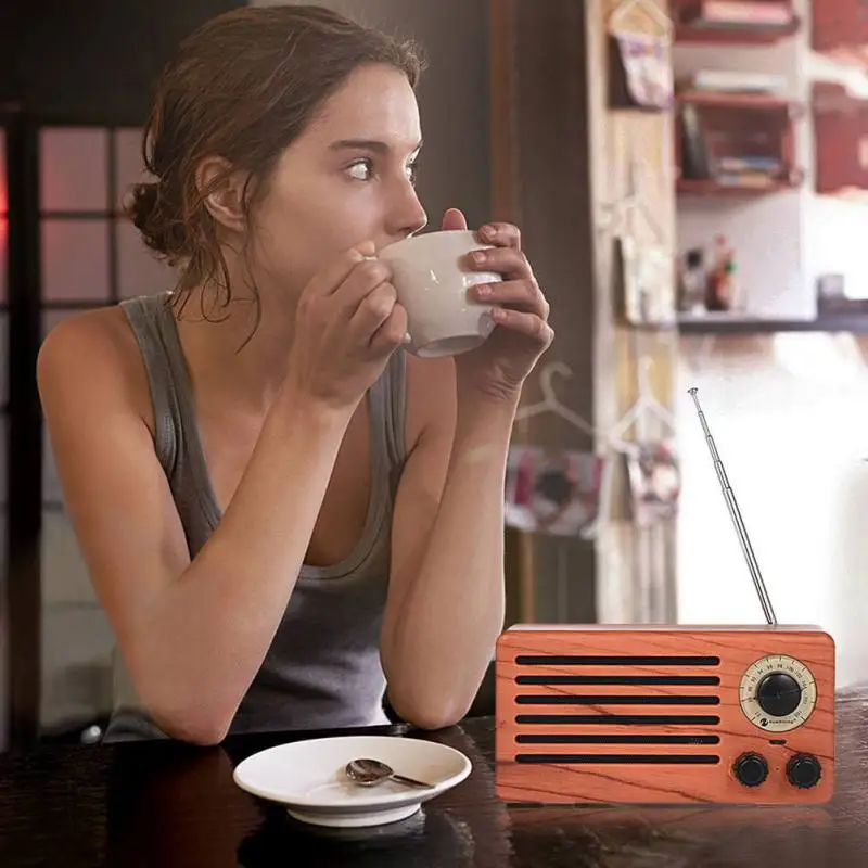 

Retro Wireless Bluetooth Speakers Portable HiFi Home Speaker Stereo Subwoofer FM TF Radio for Smartphone PC Laptop