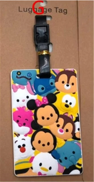 Disney мультфильм Микки Маус дорожный Багаж ПВХ бирка Минни чемодан ID адрес держатель багажные таблички на багаж переносная бирка - Цвет: Синий