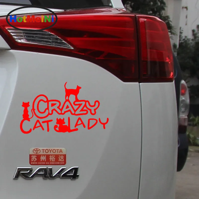 HotMeiNi автомобильный Стайлинг Crazy Cat Lady стикер s виниловая наклейка автомобильная