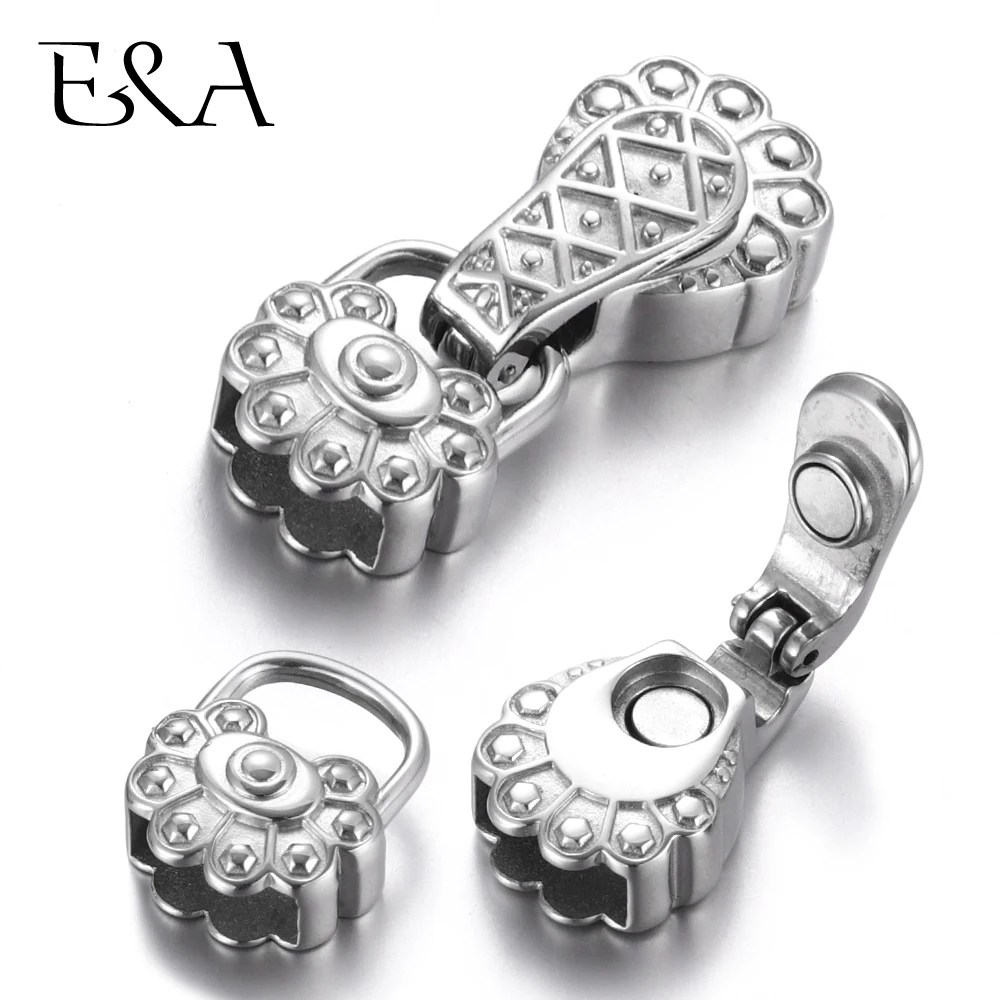 

Stainless Steel Fold Over Clasp Magnetic 10*4mm Leather Cord Clasps Silver Magnet Buckle DIY Jewelry Making Bracelet Supplies