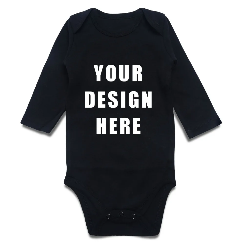 Боди для новорожденных мальчиков и девочек, индивидуальный Цельный с рисунком Униформа-комбинезон, хлопковая детская одежда, однотонная одежда черного, белого, красного цвета