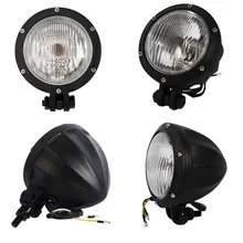 Motorcycle Motorbike Universal Old School Headlight Light Headlamp Bullet Fit For Harley Chopper Bobber Cafe Racer Cruiser universal led angel eye projector daymaker high low beam headlight cruiser chopper cafe racer old school bobber touring