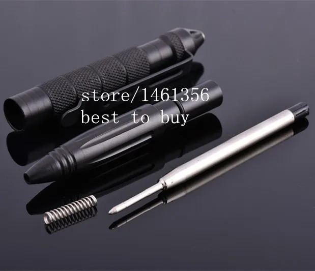 Металлическая черная тактическая ручка для самообороны, Личная защитная шариковая ручка