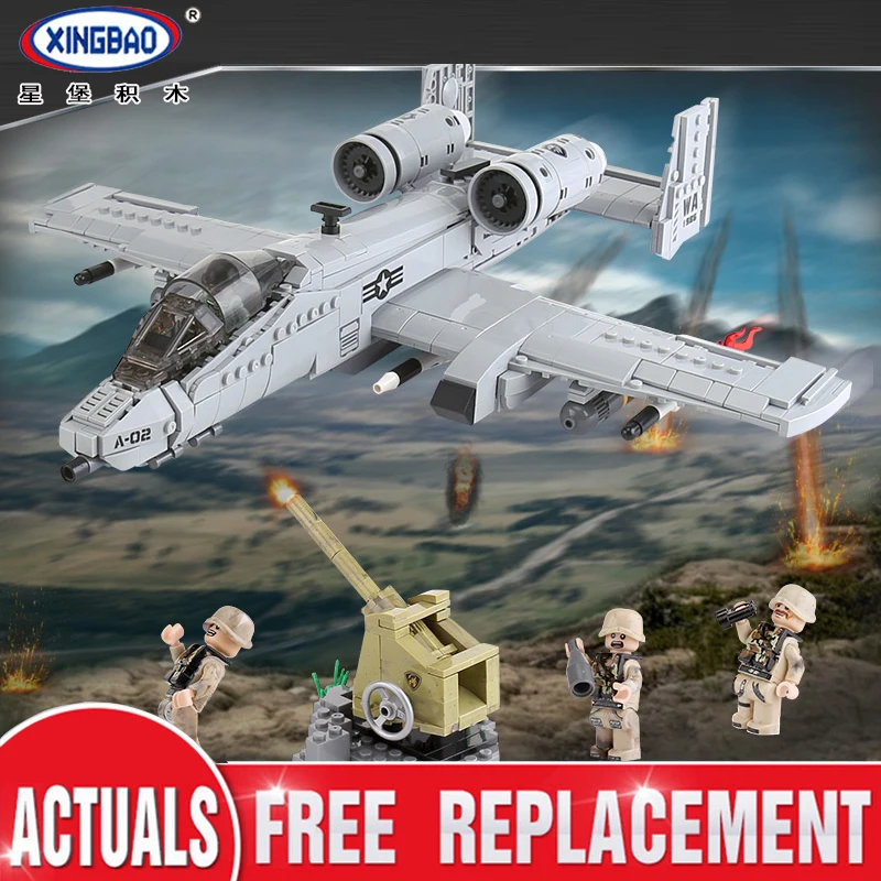 

XINGBAO 06022 961PCS Military Series The A10 Fighter Set Plane Building Blocks Bricks Educational Toys Kids DIY Birthday Gifts