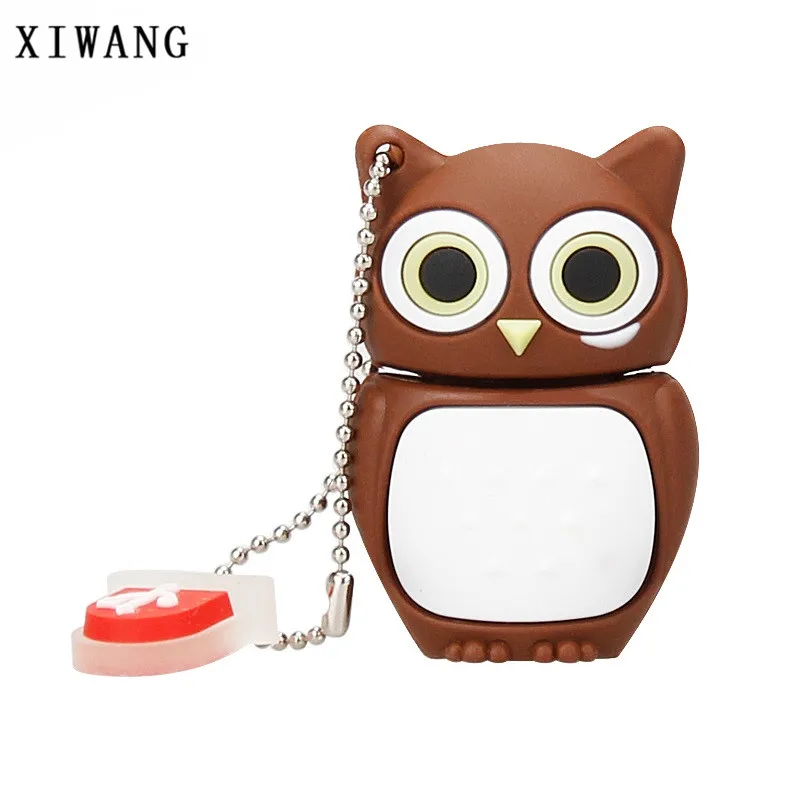 brown USB флеш-накопитель 64 ГБ, милое животное мультяшная сова, usb 2,0, 4 ГБ, 8 ГБ, 16 ГБ, 32 ГБ, 128 ГБ, флеш-накопитель, usb память, креативная флешка, подарок на праздник - Цвет: brown