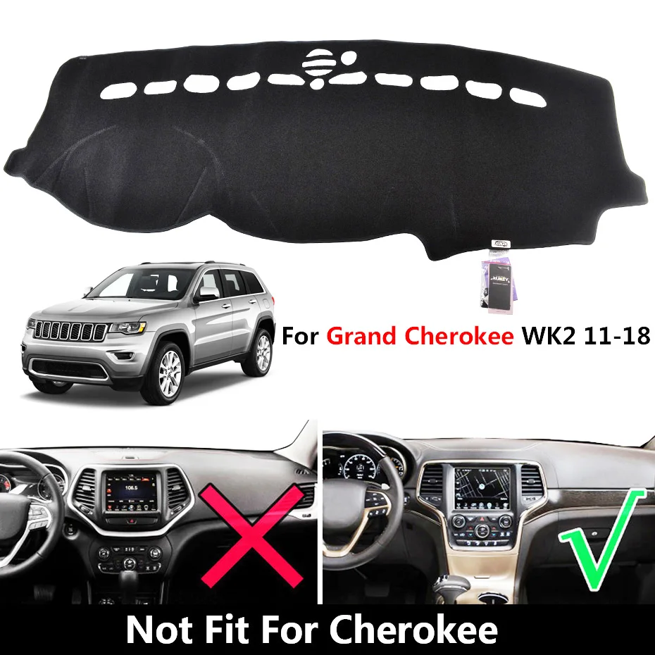 Крышка приборной панели автомобиля для Jeep Grand Cherokee WK2 Renegade компасы Патриот Cherokee KL Dashmat приборная панель коврик ковер Стайлинг - Название цвета: Grand Cherokee LHD