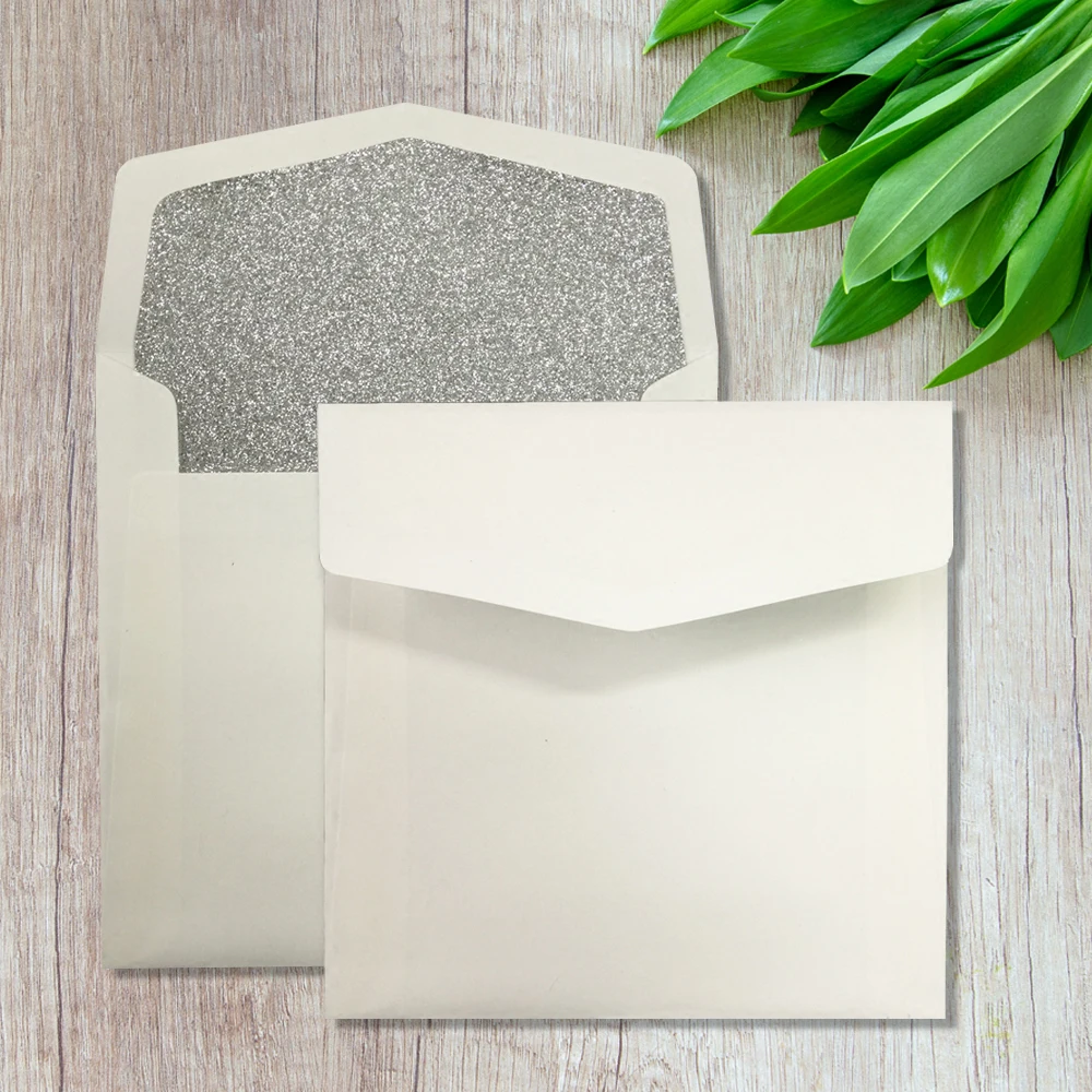 Lined Wedding Invitations Envelope Shiny Gold Envelopes Silver Envelope 15.5 x 15.5 cm Envelope