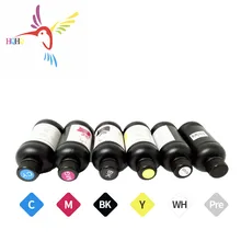 6 бутылок 1000 мл/бутылка, жесткий и мягкий Светодиодный УФ-чернила для Ricoh Gen5 GH2220 Roland Mimiki, плоский настольный УФ-принтер