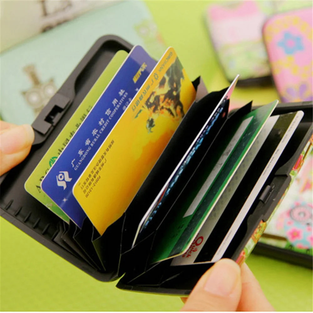 Милая сова 7 карманов пластиковая коробка коммерческих бизнес-книга карточки имя карты кредитный банк держателя карты