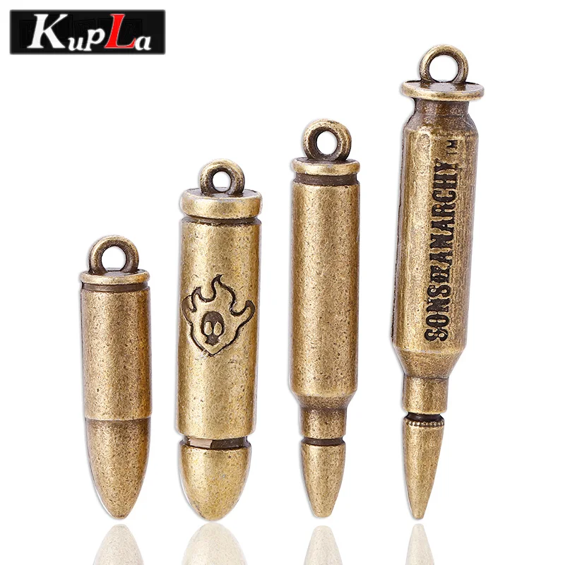 Antique Brass Metal Weapon Bullet Charms Fashion Diy Accessories Bullet