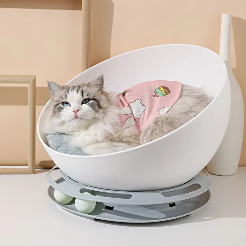 

Round Play Cat Bed House Soft Long Plush Cat Bed Round Pet Dog Bed For Small Dogs Cats Nest Winter Warm Sleeping Bed Puppy Mat 5