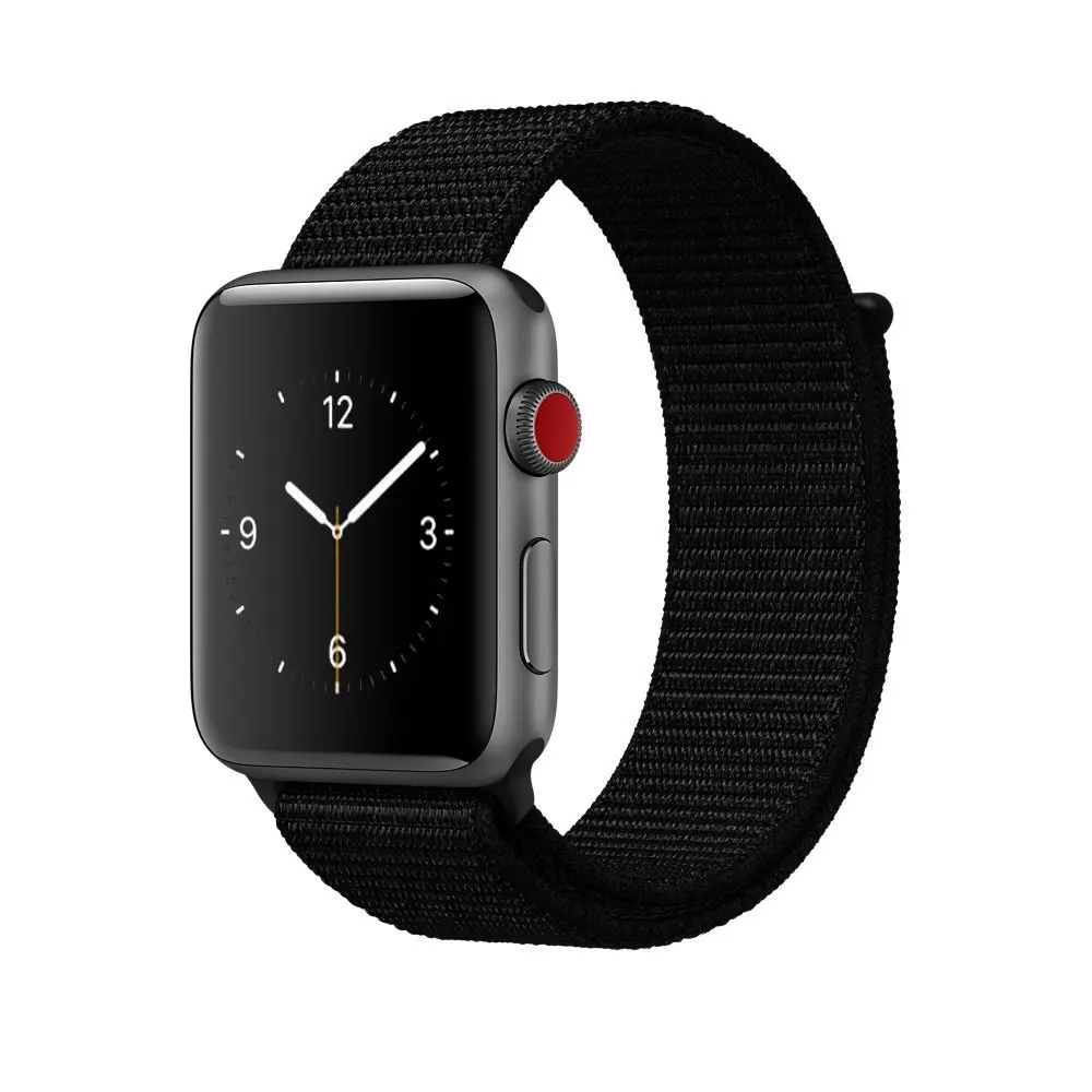 Спортивная петля ремешок для Apple Watch Band 5 4 44 мм 40 мм 42 мм 38 мм iWatch Series 4 3 2 1 Correa нейлоновый наручный браслет, ремешок аксессуары - Цвет ремешка: Black