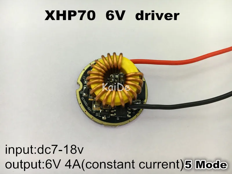 Cree XHP70 драйвер 6v 5 Режим dia26mm input7-18v output6V 4A постоянного тока светодиодный драйвер фонарика