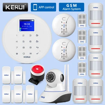 

KERUI G17 Wireless GSM Security Alarm System APP Control Home Motion Detector Sensor Smoke Detector Burglar Alert 1.7 Inch