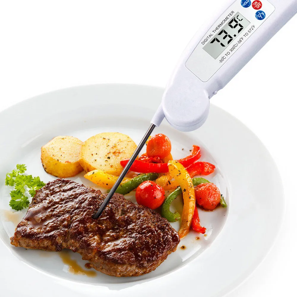 

Digital Food Thermometer LCD BBQ Electronic Cooking Food Probe Meat Water Milk Folding Probe Easy Temp Catering Cooking Pocket