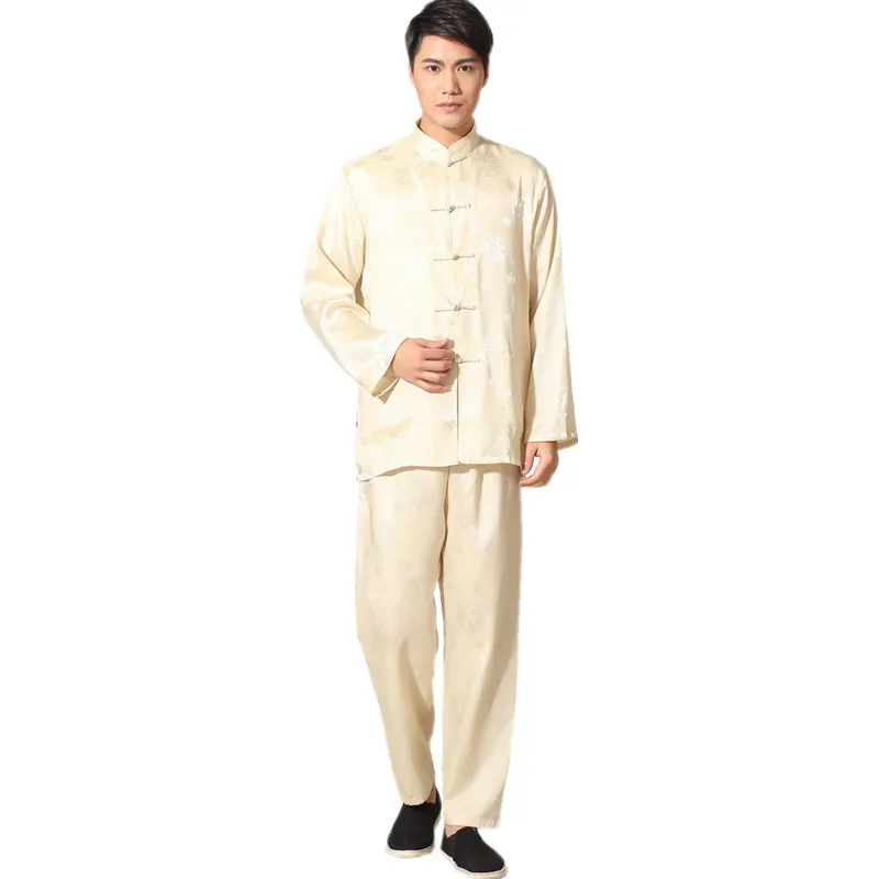 font b Chinese b font font b Traditional b font Men s Satin Rayon Kung