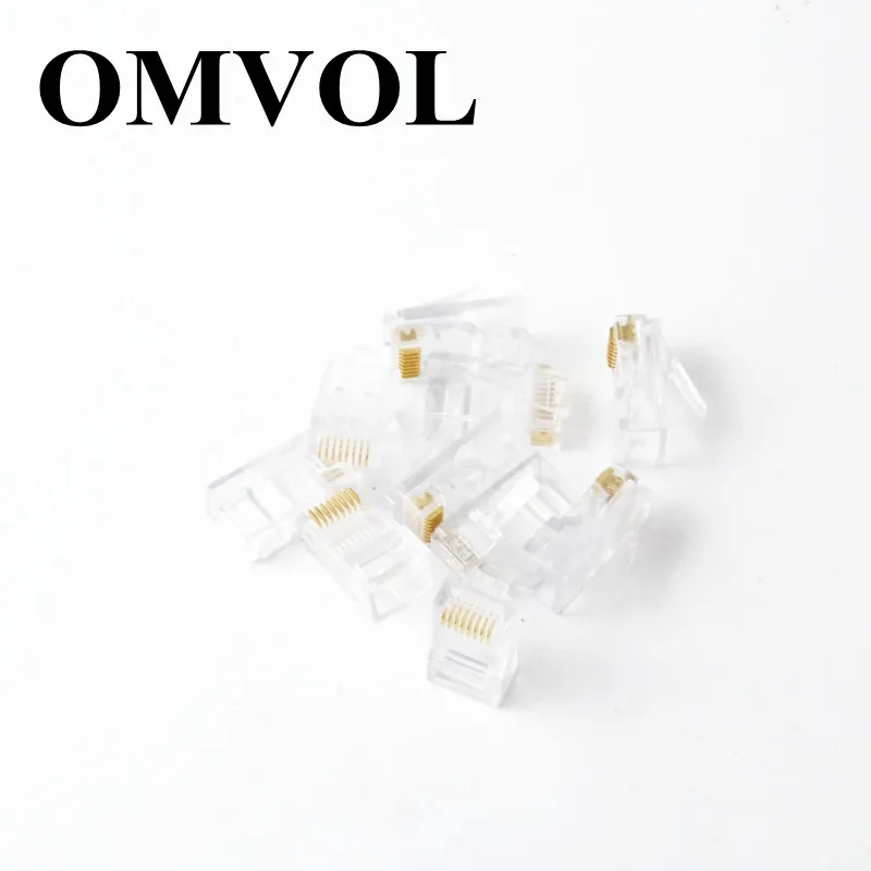 Латунные булавки! RJ45 8P8C модульный разъем Сетевые штекеры 8 Pin CAT5 сетевой