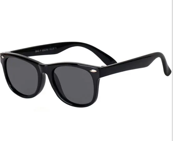 Гибкие очки Детские поляризованные очки для безопасности ребенка, солнечные очки с покрытием, UV400 очки Оттенки Детские oculos de sol masculino - Цвет линз: YF265 Black Gray