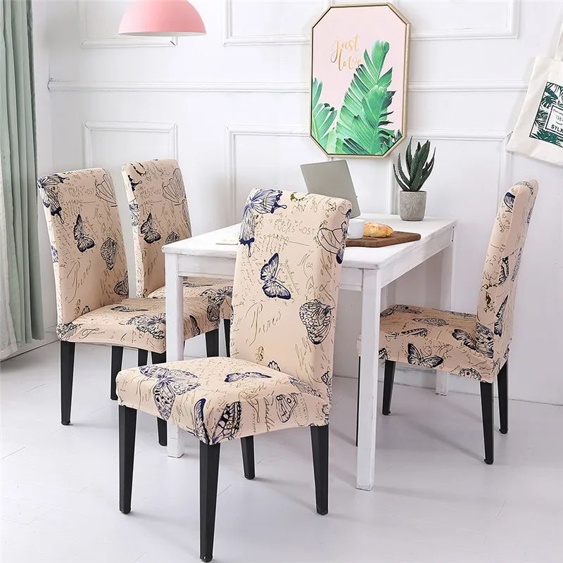 

Floral Print Chair Covers Home Dining Multifunctional Spandex Chair Cover Office Computer Seat Cover Hotel Universal
