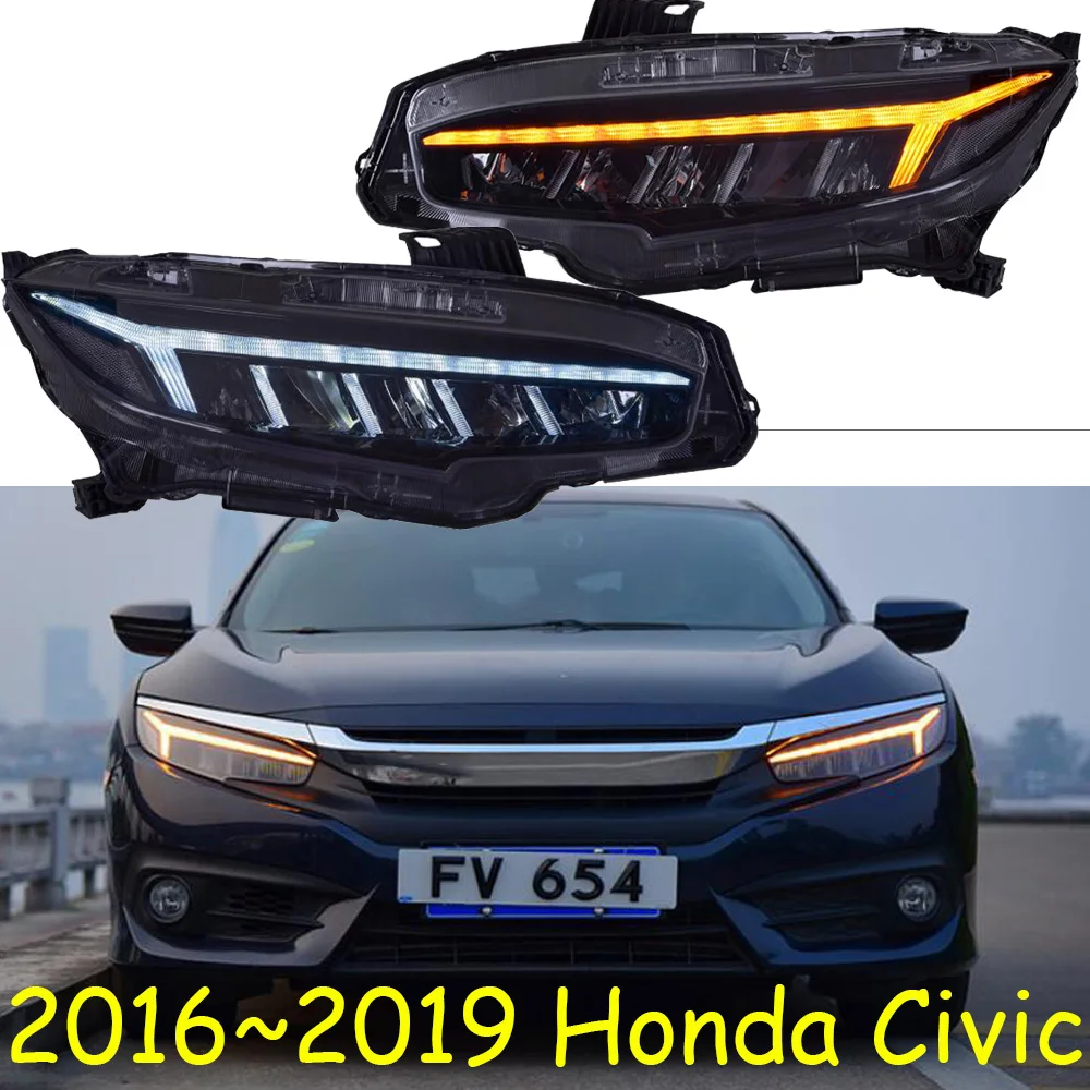 2 шт. автостайлинг фары для CIVIC 10th фары DRL год светодиодные ходовые огни биксеноновые фары противотуманные фары