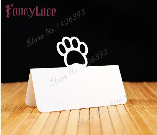 

50pcs/lot new Bear's paw table decoration card Personalized Place card name card for Baby Shower Kids Birthday Party party decor