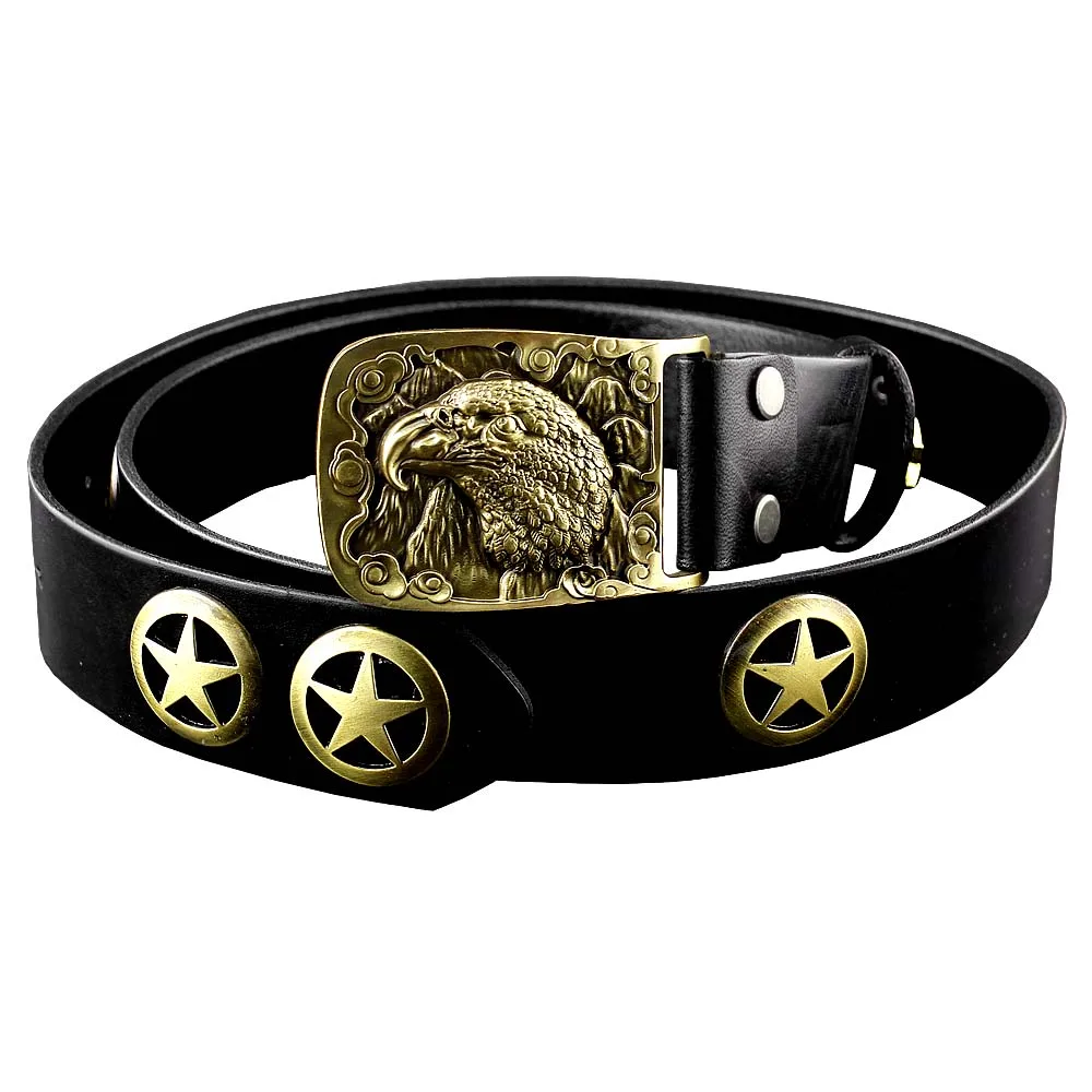 Solid Brass Eagle Head Buckle Biker 