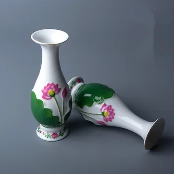

Buddhist Suppplies Ceramics Flower Receptacle Home Accessories Embossed Lotus Flower Bottle Buddhist Temple Sacrifical Water Cup